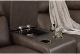 Salvatore Chocolate 3-Piece Power Reclining Loveseat with Console from Ashley - Luna Furniture