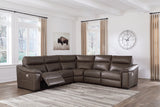 Salvatore Chocolate 5-Piece Power Reclining Sectional from Ashley - Luna Furniture