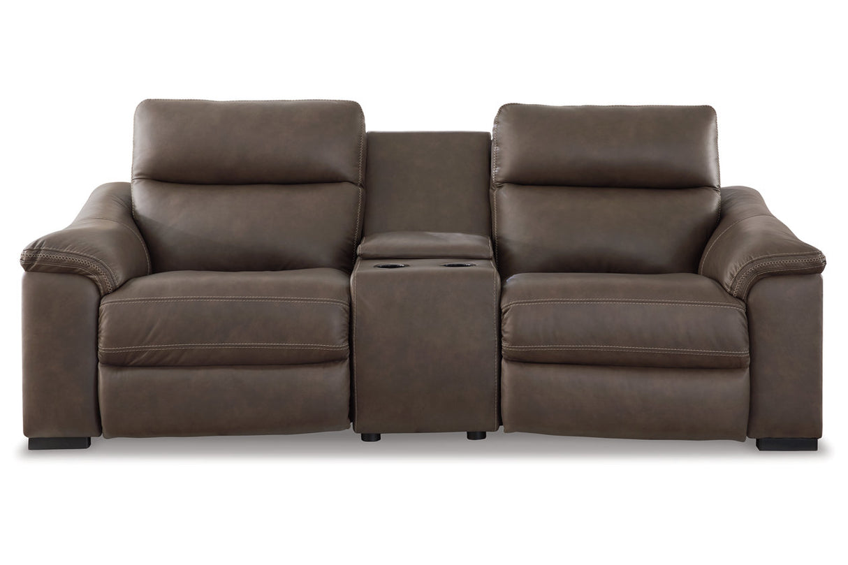 Salvatore Chocolate 3-Piece Power Reclining Loveseat with Console from Ashley - Luna Furniture