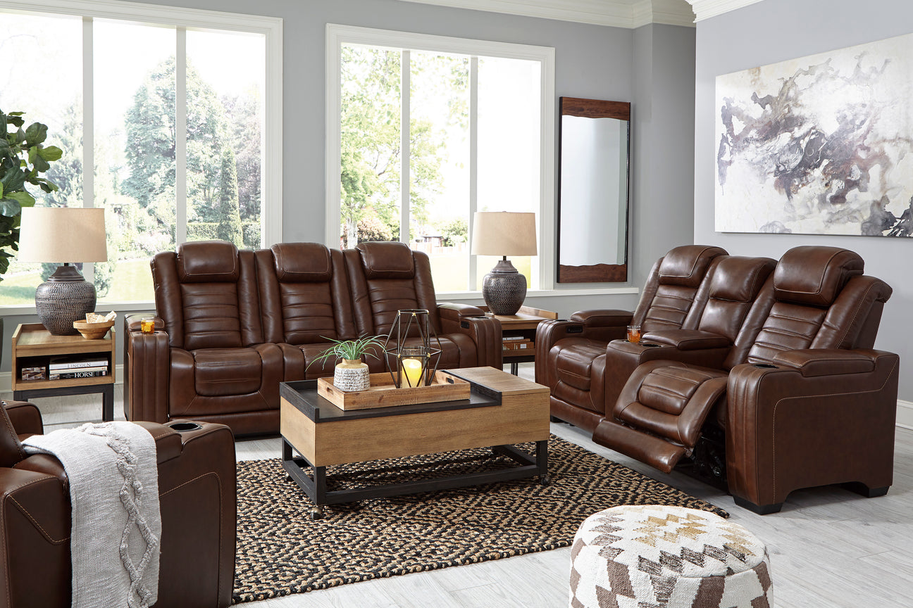 Backtrack Chocolate Power Reclining Living Room Set - Luna Furniture