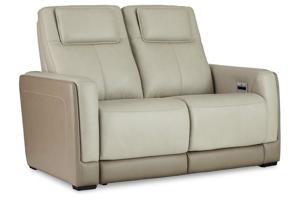 Battleville Almond Power Reclining Loveseat from Ashley - Luna Furniture