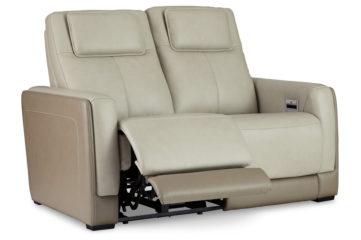 Battleville Almond Power Reclining Loveseat from Ashley - Luna Furniture