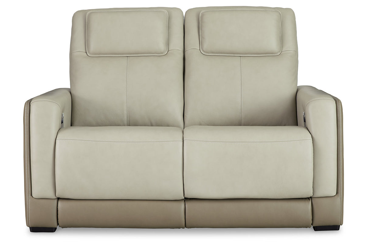 Battleville Almond Power Reclining Loveseat from Ashley - Luna Furniture