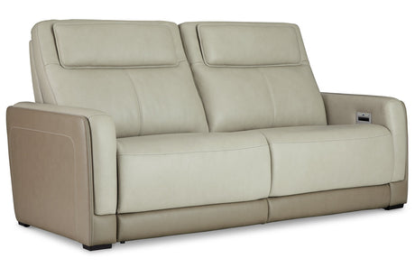 Battleville Almond Power Reclining Sofa from Ashley - Luna Furniture