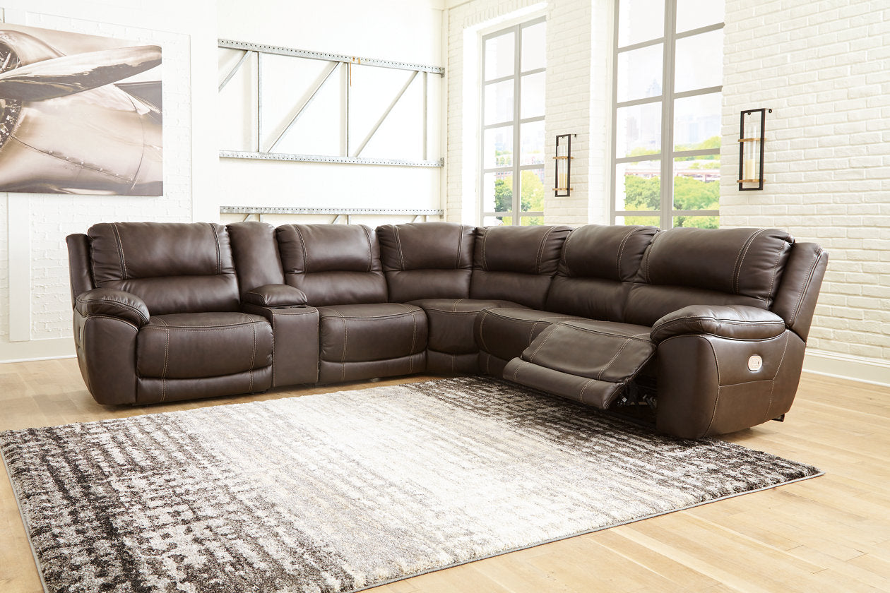 Dunleith Chocolate 6-Piece Power Reclining Sectional from Ashley - Luna Furniture