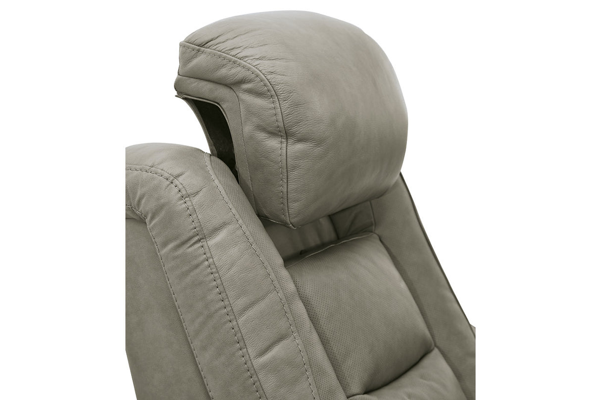 The Man-Den Gray Power Recliner -  - Luna Furniture