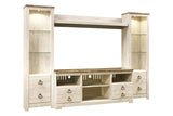 Willowton Whitewash 4-Piece Entertainment Center -  Ashley - Luna Furniture