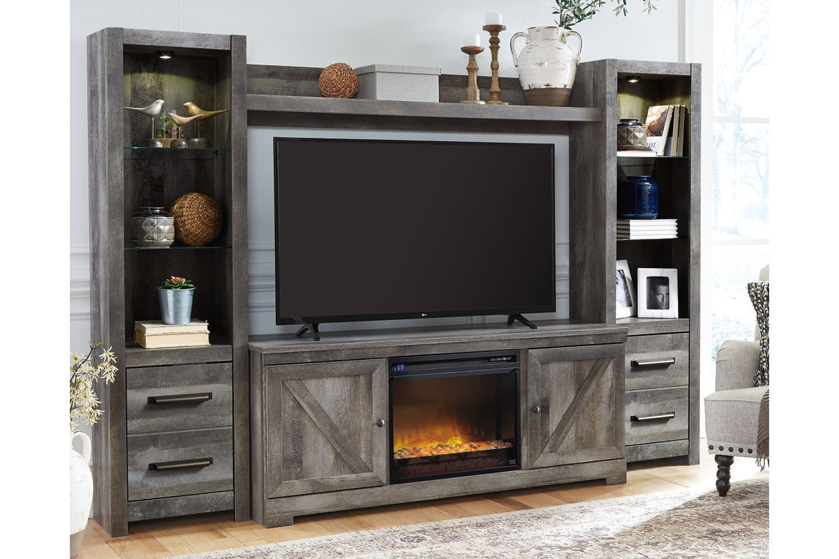 Wynnlow Gray 4-Piece Entertainment Center with Electric Fireplace -  Ashley - Luna Furniture