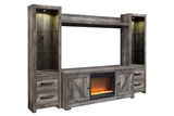 Wynnlow Gray 4-Piece Entertainment Center with Electric Fireplace -  Ashley - Luna Furniture