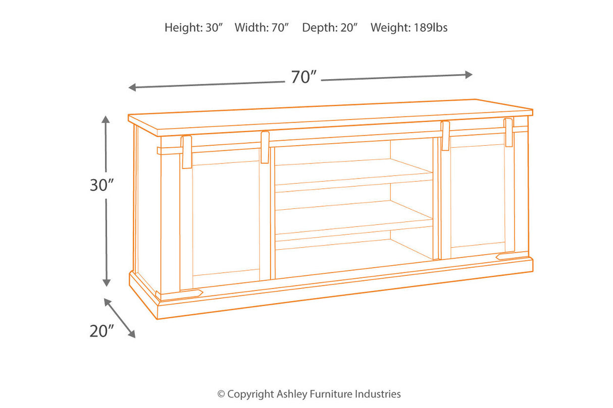 Budmore Rustic Brown 70" TV Stand from Ashley - Luna Furniture