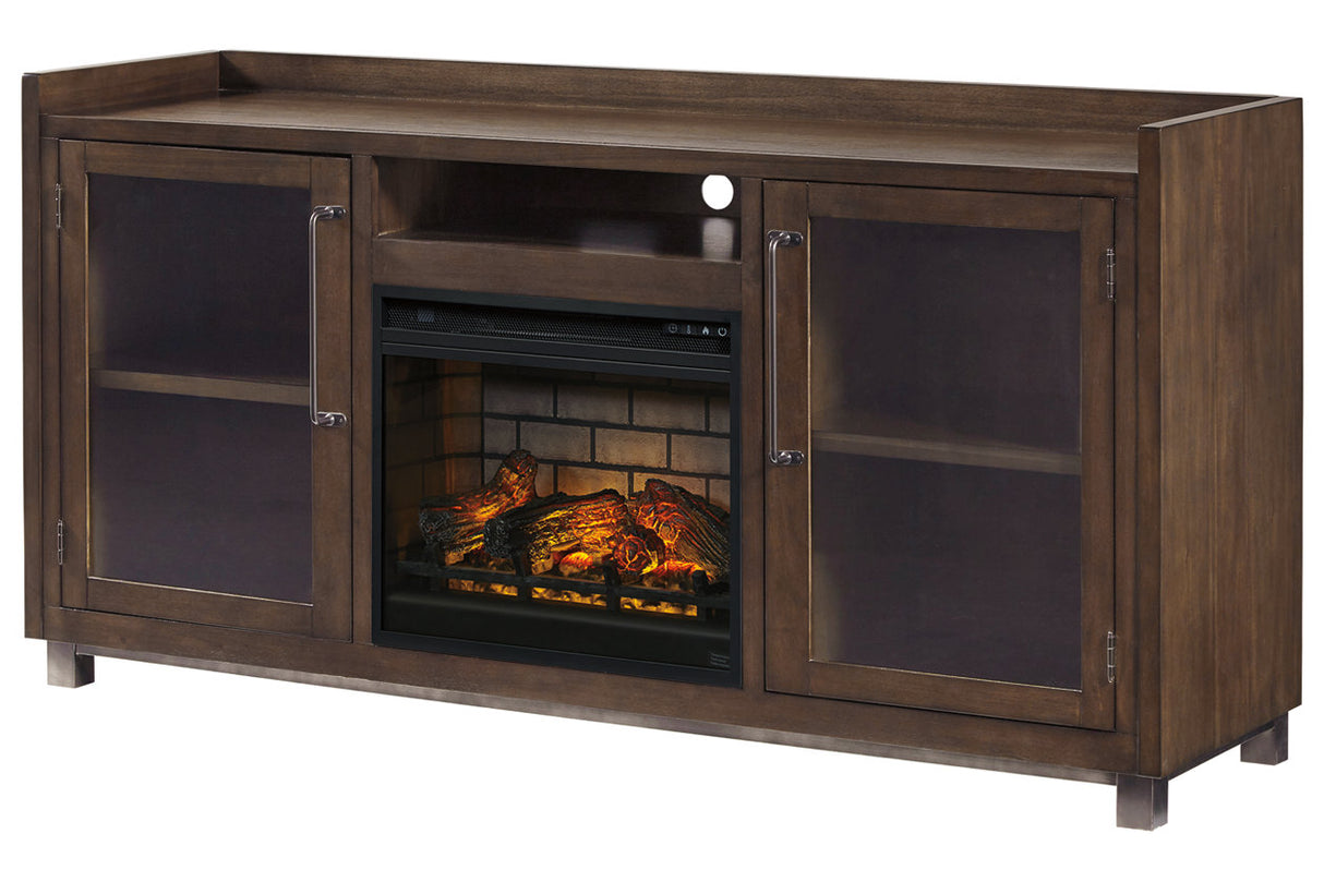 Starmore Brown/Gunmetal 3-Piece Wall Unit with Electric Fireplace -  Ashley - Luna Furniture