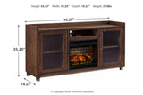 Starmore Brown 70" TV Stand with Electric Fireplace -  Ashley - Luna Furniture