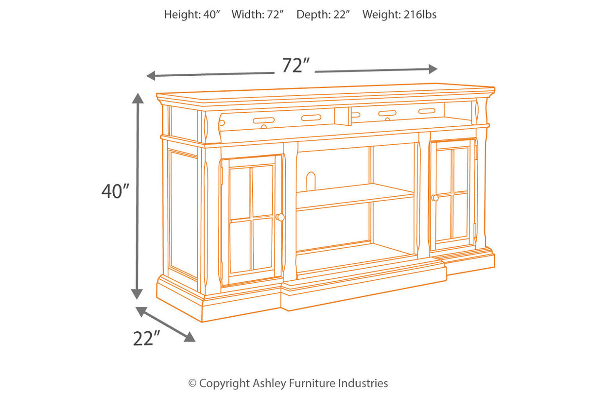 Roddinton Dark Brown 72" TV Stand - Ashley - Luna Furniture