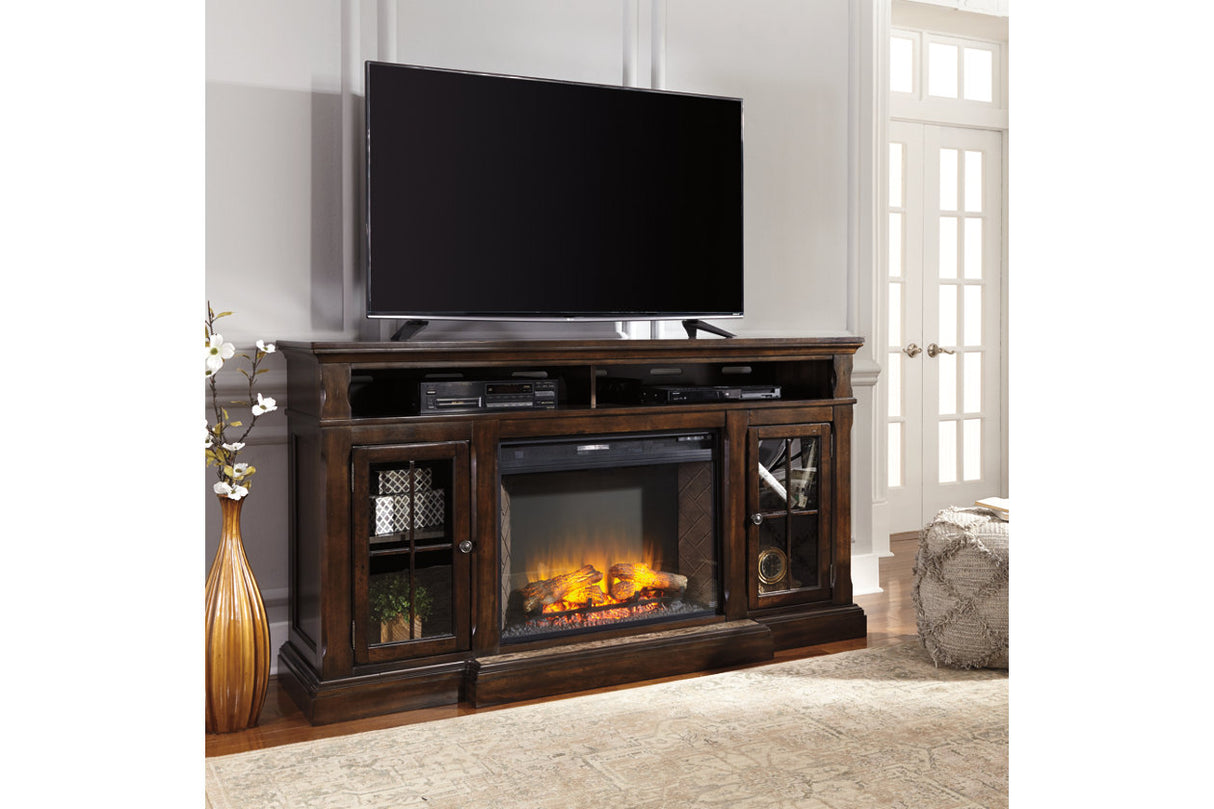 Roddinton Dark Brown 72" TV Stand - Ashley - Luna Furniture