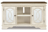 Realyn Chipped White 62" TV Stand - Ashley - Luna Furniture