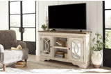 Realyn Chipped White 62" TV Stand - Ashley - Luna Furniture