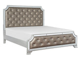 Avondale Silver Mirrored Upholstered Panel Bedroom Set - Luna Furniture