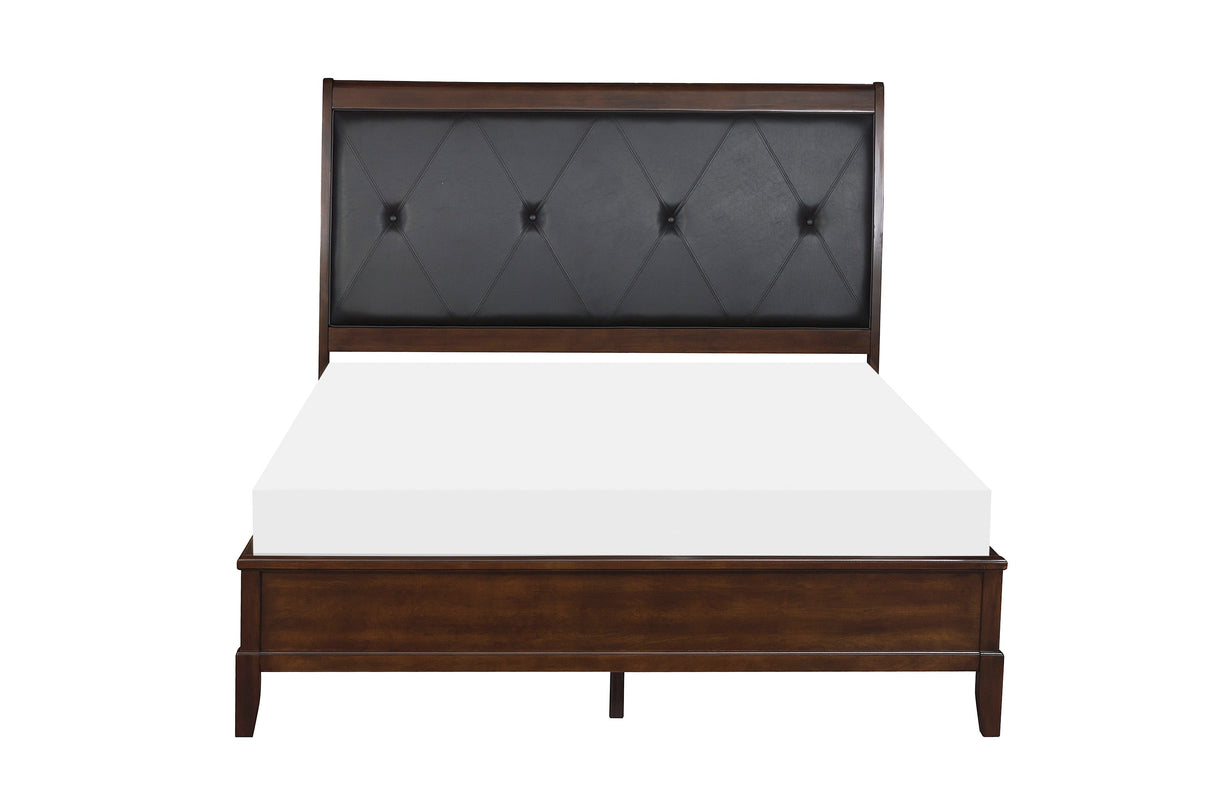 Cotterill Cherry Full Upholstered Panel Bed from Homelegance - Luna Furniture