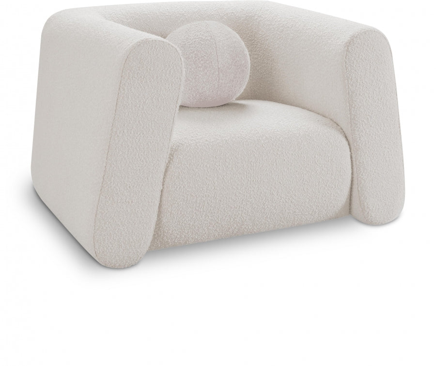 Abbington Boucle Fabric Chair Cream from Meridian - Luna Furniture