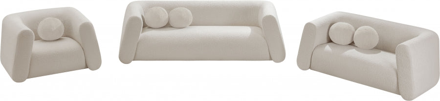 Abbington Boucle Fabric Chair Cream from Meridian - Luna Furniture