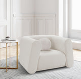 Abbington Boucle Fabric Chair Cream from Meridian - Luna Furniture