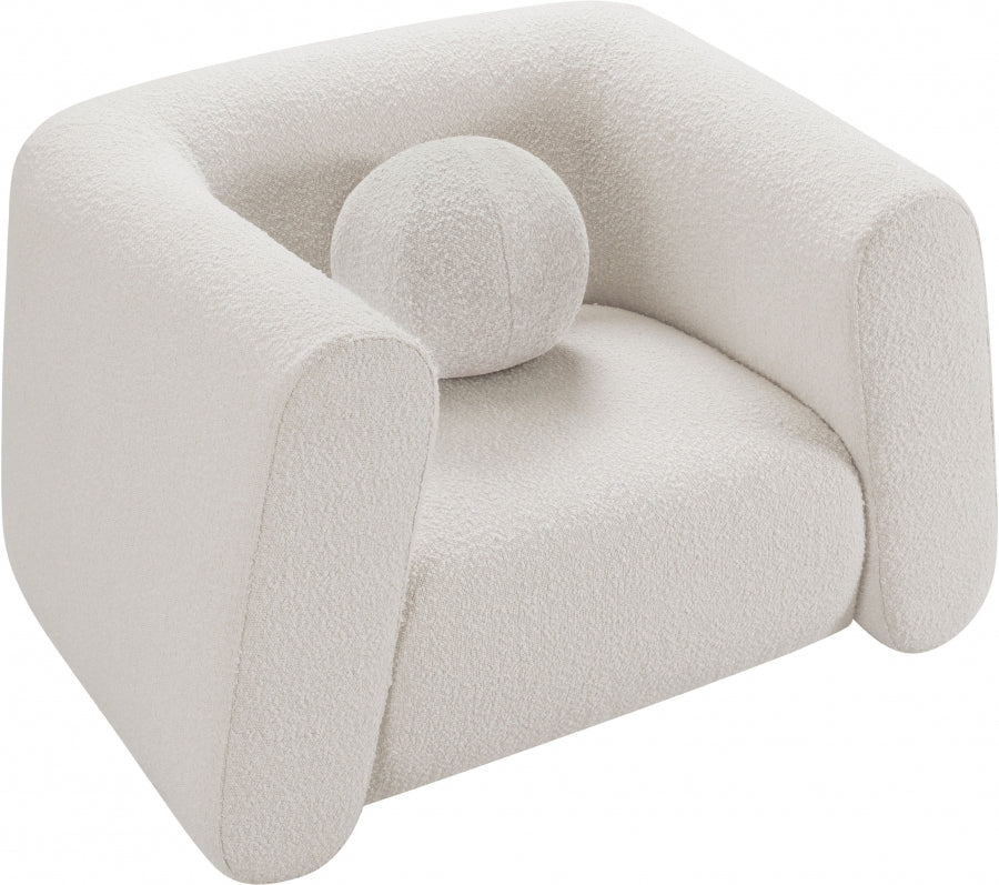 Abbington Boucle Fabric Chair Cream from Meridian - Luna Furniture