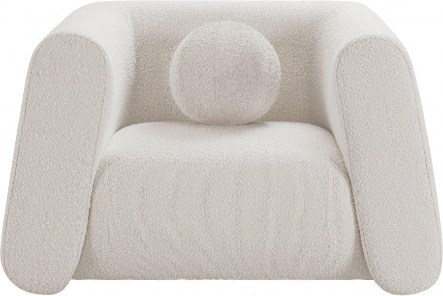 Abbington Boucle Fabric Chair Cream from Meridian - Luna Furniture