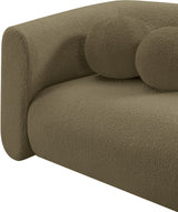 Abbington Boucle Fabric Chair Olive from Meridian - Luna Furniture