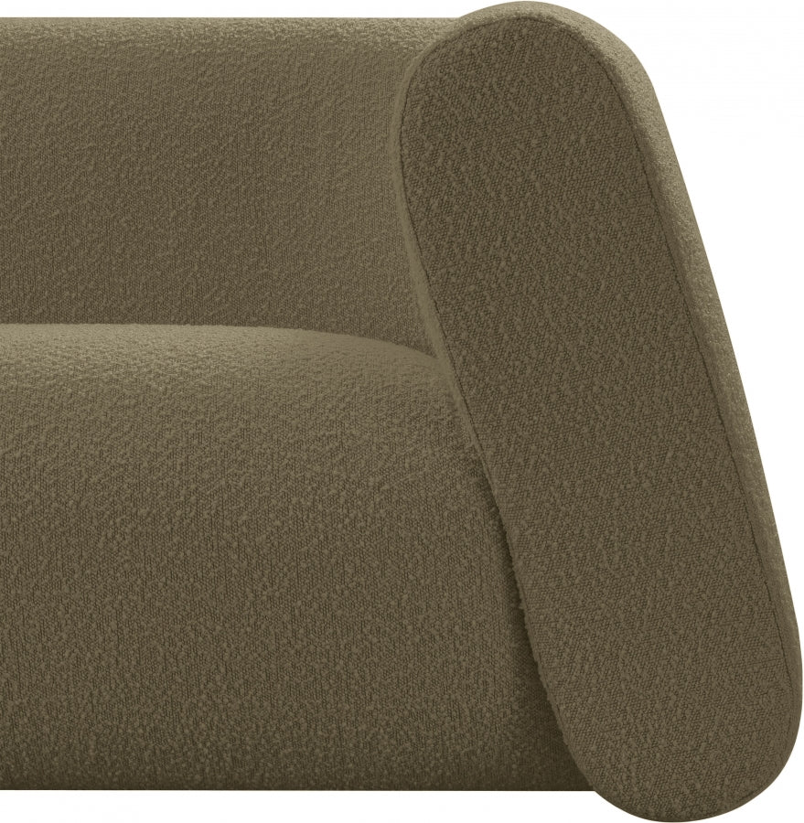 Abbington Boucle Fabric Chair Olive from Meridian - Luna Furniture