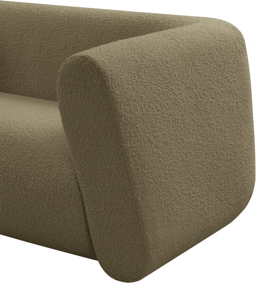 Abbington Boucle Fabric Chair Olive from Meridian - Luna Furniture