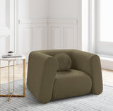 Abbington Boucle Fabric Chair Olive from Meridian - Luna Furniture