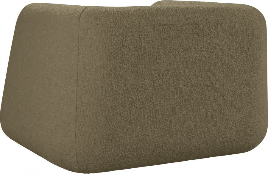 Abbington Boucle Fabric Chair Olive from Meridian - Luna Furniture