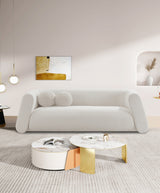 Abbington Boucle Fabric Sofa Cream from Meridian - Luna Furniture