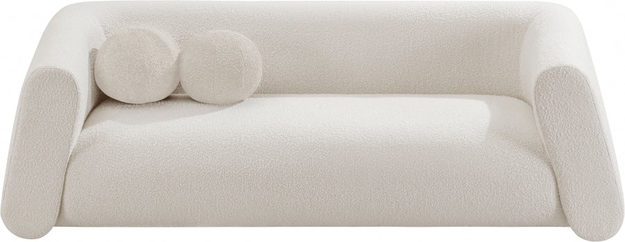 Abbington Boucle Fabric Sofa Cream from Meridian - Luna Furniture