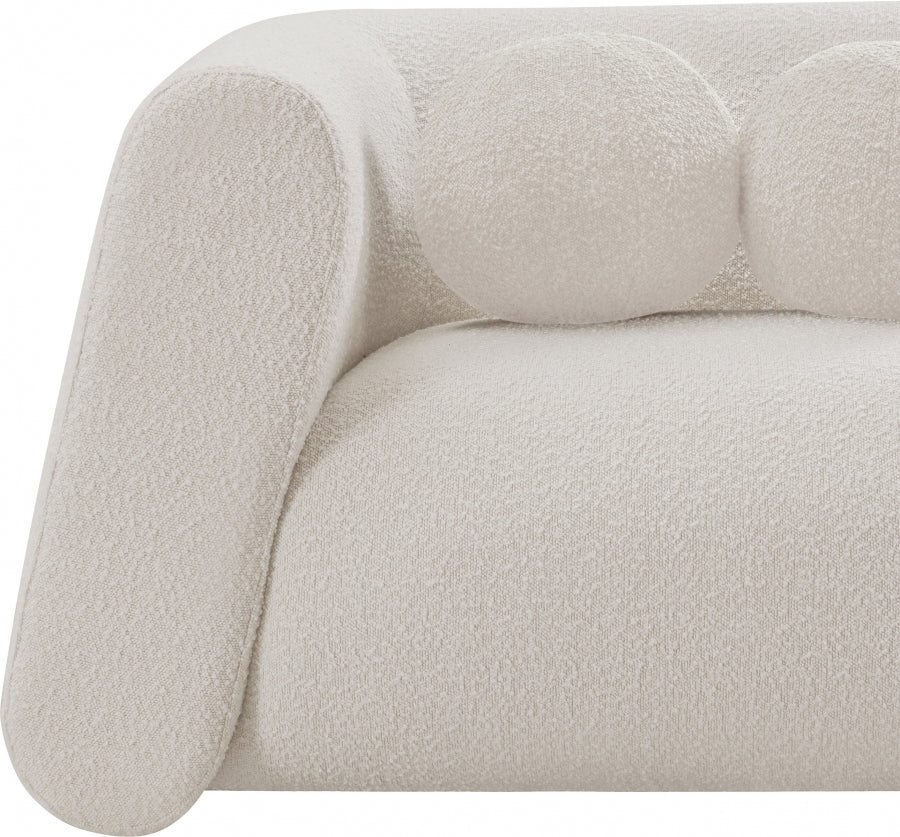 Abbington Boucle Fabric Sofa Cream from Meridian - Luna Furniture