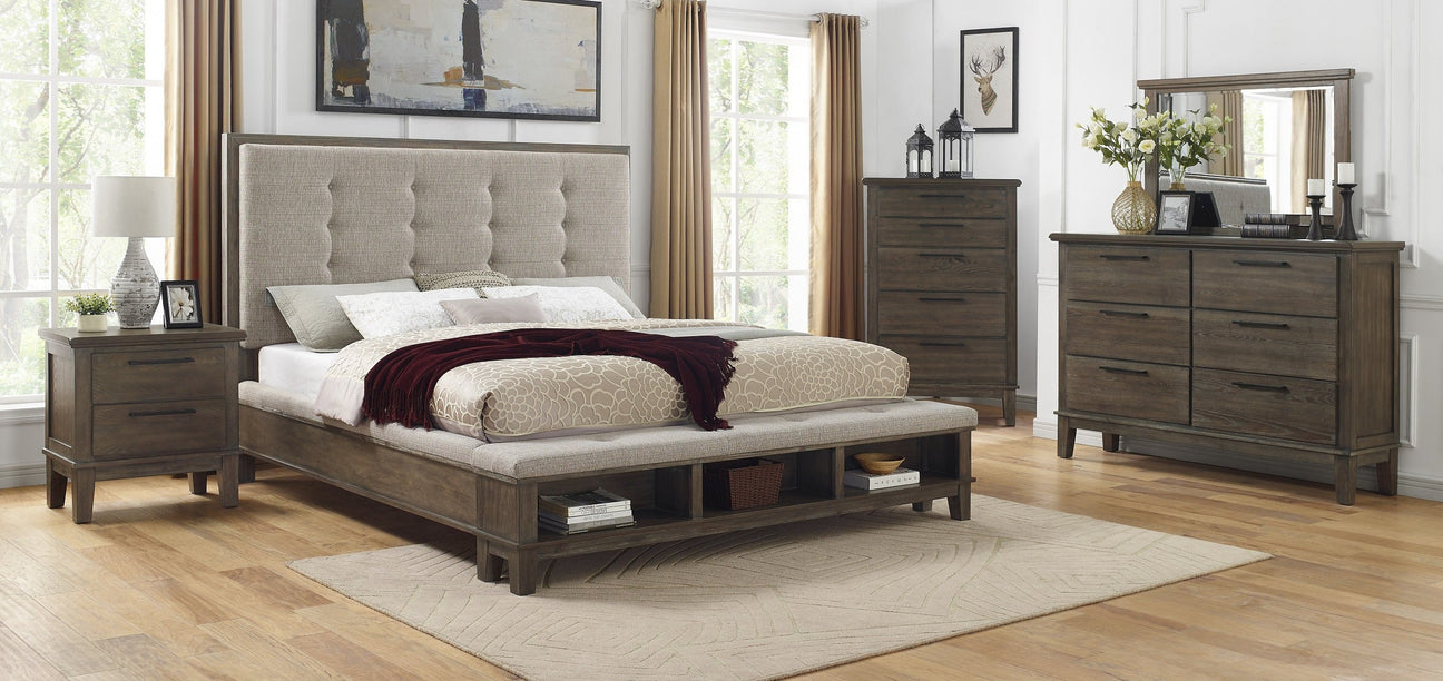 Watson Gray Upholstered Storage Panel Bedroom Set from Homelegance - Luna Furniture