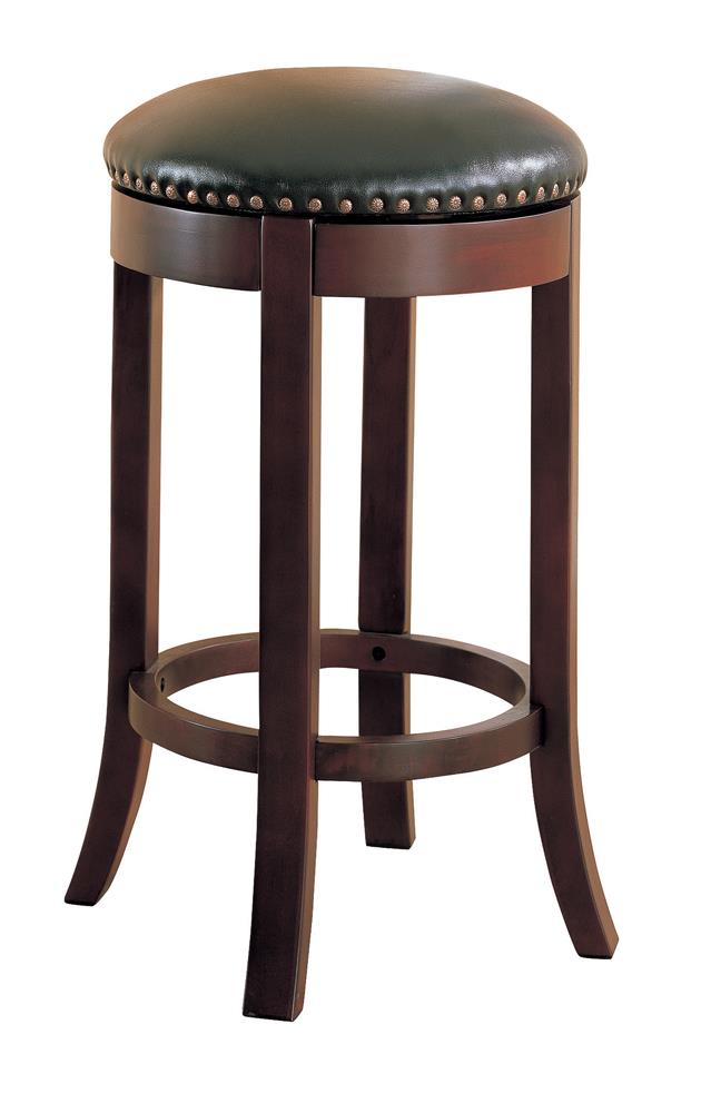 Aboushi Brown Swivel Bar Stools with Upholstered Seat, Set of 2 from Coaster - Luna Furniture