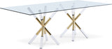 Mercury Acrylic/Gold Dining Table from Meridian - Luna Furniture