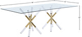 Mercury Acrylic/Gold Dining Table from Meridian - Luna Furniture