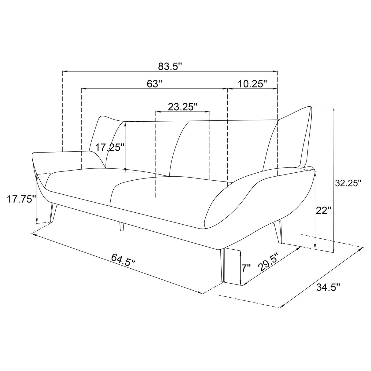 Acton 3-piece Upholstered Flared Arm Sofa Set Teal Blue from Coaster - Luna Furniture