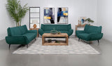 Acton Upholstered Flared Arm Loveseat Teal Blue from Coaster - Luna Furniture