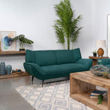 Acton Upholstered Flared Arm Loveseat Teal Blue from Coaster - Luna Furniture