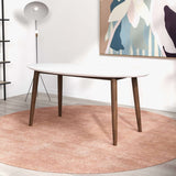 Ada Mid Century Modern Style Solid Wood Walnut Oval Dining Table Walnut - AFC00063 - Luna Furniture