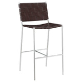 Adelaide Brown/Chrome Upholstered Bar Stool with Open Back from Coaster - Luna Furniture