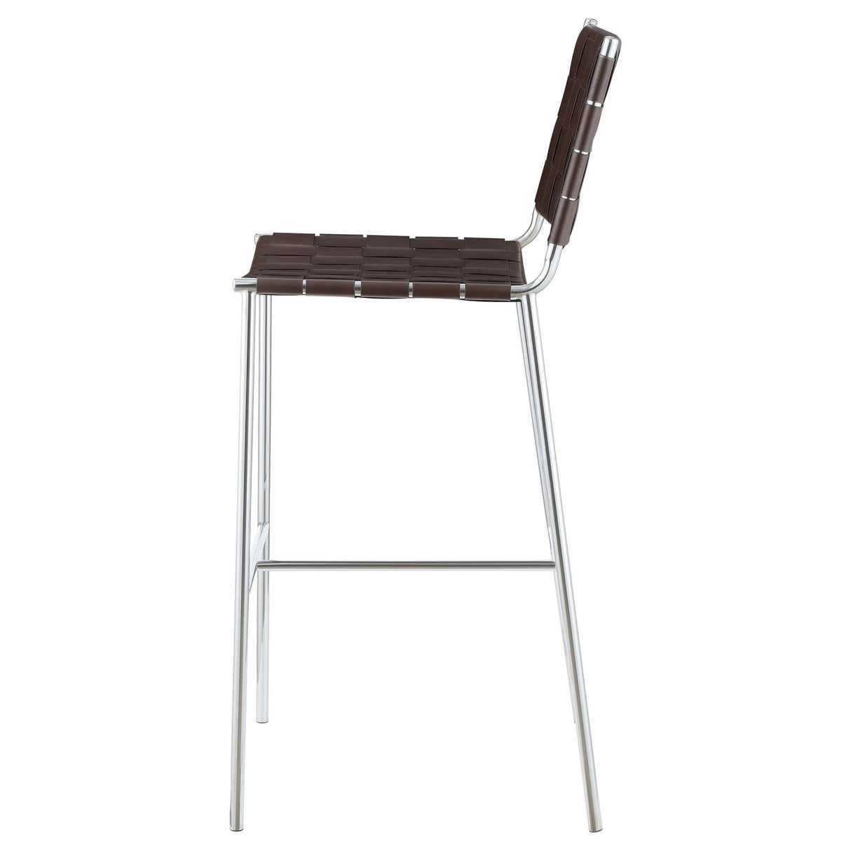 Adelaide Brown/Chrome Upholstered Bar Stool with Open Back from Coaster - Luna Furniture