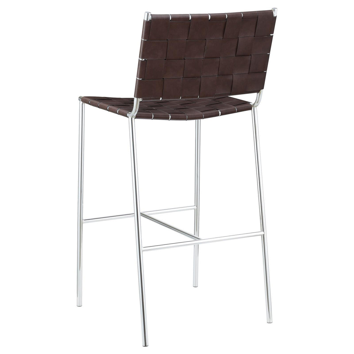 Adelaide Brown/Chrome Upholstered Bar Stool with Open Back from Coaster - Luna Furniture