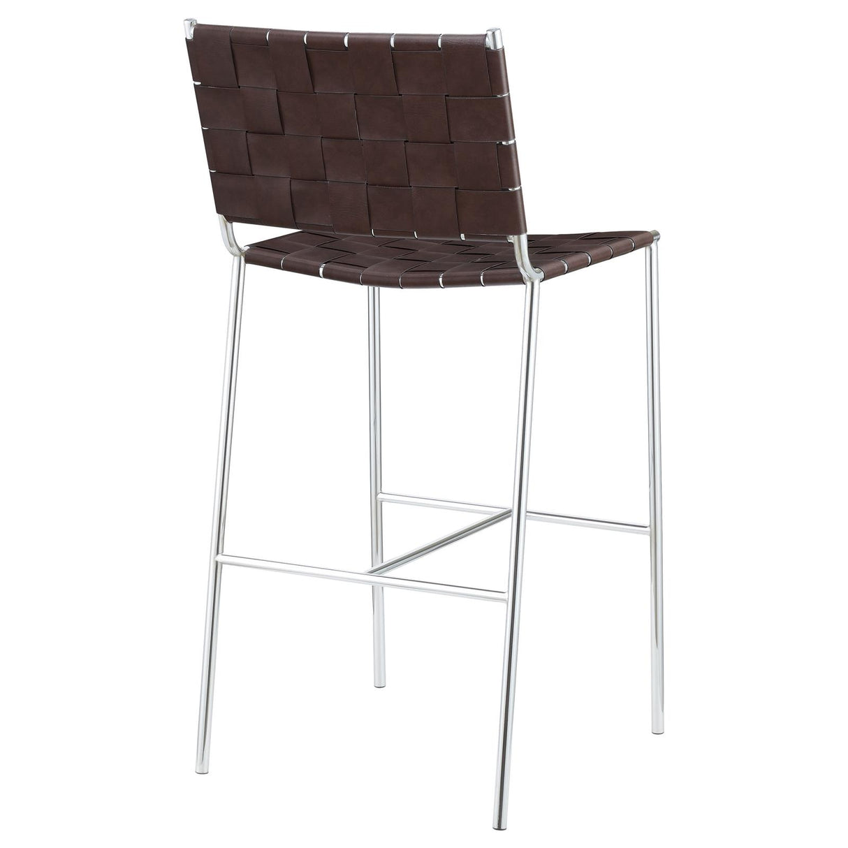 Adelaide Brown/Chrome Upholstered Bar Stool with Open Back from Coaster - Luna Furniture