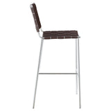 Adelaide Brown/Chrome Upholstered Bar Stool with Open Back from Coaster - Luna Furniture