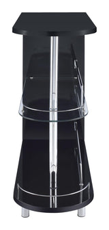 Adolfo Glossy Black/Clear 3-Tier Bar Table from Coaster - Luna Furniture