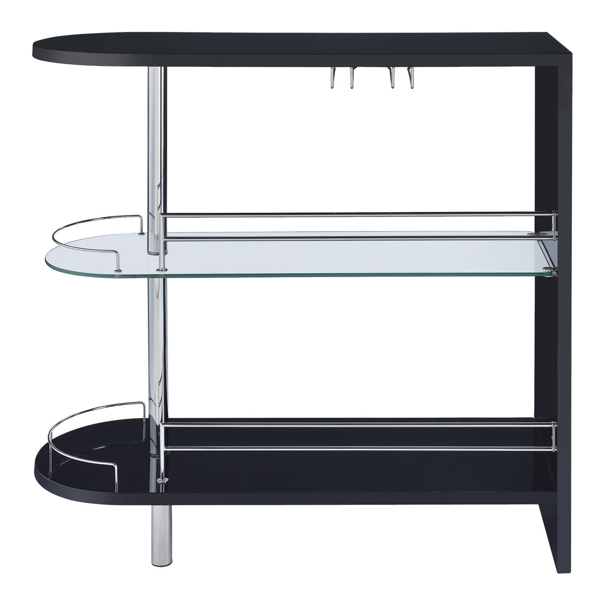 Adolfo Glossy Black/Clear 3-Tier Bar Table from Coaster - Luna Furniture